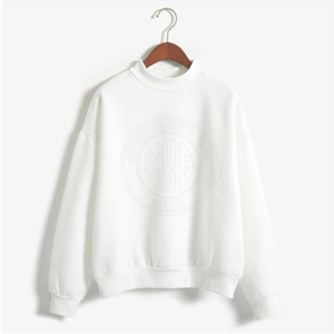 เสื้อสเวตเชิ้ตคอกลมสีฟ้าอ่อนสำหรับผู้หญิง ผ้าฝ้ายและใยไผ่ เป็นมิตรกับสิ่งแวดล้อม กันน้ำ สวมใส่สบายๆ ทรงปกติ สำหรับฤดูใบไม้ร่วง - Product Image 2
