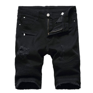 Wholesale High Quality Vintage Straight Knitted Summer Breathable Waterproof Eco-Friendly Casual Mid Denim Shorts <b>Men</b> 100% - Product Image 1