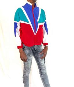 Vestes coupe-vent en nylon pour hommes sur mesure, respirantes, légères, imperméables, à blocs de couleur, coupe-vent - Product Image 5