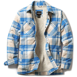 Chaqueta de Franela para Hombre, Estilo Patchwork, con Capucha, Ropa Urbana, Cálida para Invierno, con Forro de Sherpa y Logotipo Personalizado - Product Image 6