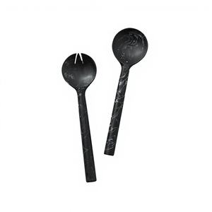 Cuchara y Tenedor de Resina de Lujo para Servir Ensaladas, Juego de Cubiertos Elegantes Hechos a Mano, con Mango Largo para Uso en Mesa - Product Image 2