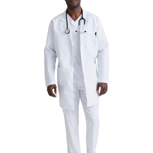 Bata de laboratorio profesional para hombre, de color liso y en varios tamaños, de algodón, para uso médico, para doctor, para laboratorio, en venta. - Product Image 4