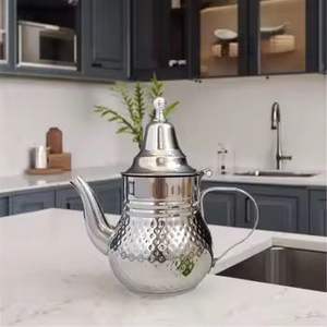 Cafetera Árabe de Acero Inoxidable, Tetera Dallah con Diseño Martillado, Hervidor de Agua para Servir en Casa, Hotel o Restaurante - Product Image 1