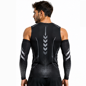 Mangas de compresión para hombre, personalizadas, para fitness, deportes, correr, ciclismo, entrenamiento, transpirables, elásticas, de soporte, atléticas, protectoras - Product Image 2