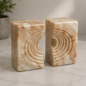 Sujetalibros de Mármol Tallado, Forma Rectangular, Decoración Moderna para el Hogar, Escultura Tallada, Pieza de Arte - Product Image 3
