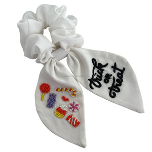 Coletero hecho a mano con cuentas y diseño de gafas de sol, pajarita adornada, coleta elástica para niñas y mujeres - Product Image 4