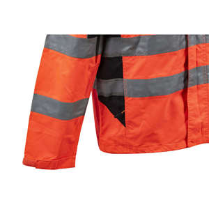High Visibility Fluorescent Reflective Breathable Windproof Nylon Quick Dry <b>Waterproof</b> Safety <b>Work</b> Jacket Hood for Road - Product Image 4
