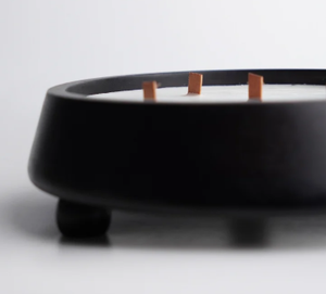 Lanterne ronde en céramique noire faite à la main, biologique, avec cinq mèches, résistante à la chaleur, de haute qualité, décoration d'intérieur pour Noël - Product Image 3