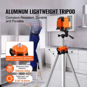 Treppiede per Livella Laser con Attacco Filettato 0.25 x 20, Regolazione Altezza 27.36-68.11 Pollici, Livella a Bolla Integrata per Laser Verde, Leggero, S - Product Image 2