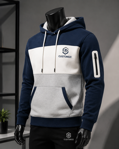 Sudadera con Capucha Gris para Hombre, Corte Regular, Color Sólido, Diseño con Bolsillos, Ropa Casual de Invierno, Tejida, 100% Algodón, Bordada - Product Image 2
