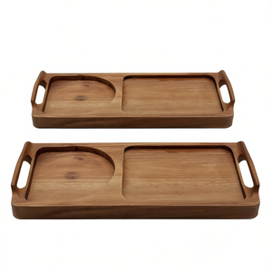 ถาดเสิร์ฟวัสดุอื่นๆ ดีไซน์เรียบหรู พร้อมหูจับ ทนทาน เหมาะสำหรับน้ำชายามบ่าย - Product Image 2