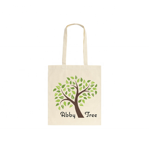 Abby Tree Green-Sac fourre-tout de voyage brodé en coton 100% certifié GOTS, sac à bandoulière unisexe réutilisable de grande taille et écologique - Product Image 1