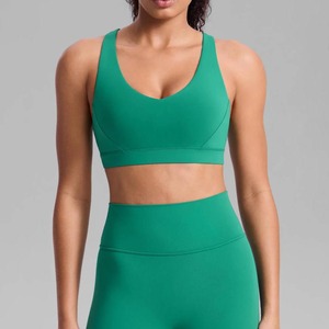 Hot Discount Seamless Backless Bra and High Waist Running Shorts 2 Pieces Women's Gym Yoga Sports Bra - Product Image 1