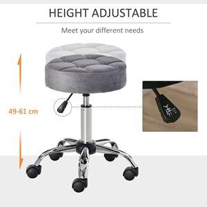 Sedia Girevole Rotonda da Ufficio con Altezza Regolabile, Stile Lussuoso, Seduta Imbottita per Uso Ufficio - Product Image 5