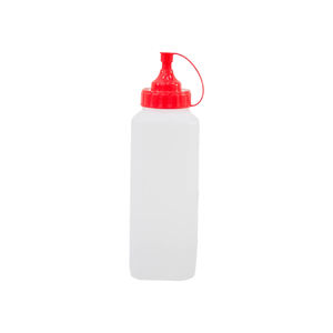 Distributeur réutilisable de condiments de bouteille de sauce carrée en plastique sans BPA pour la cuisine de rue de restaurants - Product Image 3