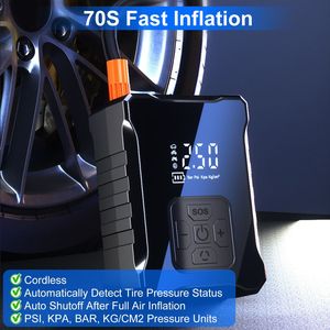 Inflador de Neumáticos Digital Inalámbrico de 150 PSI con Luz LED y Compresor de Aire con Banco de Energía de Emergencia para Autos, Motocicletas, Bicicletas y Balones - Product Image 3