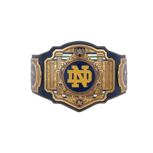 Cinturón de Campeonato Personalizable de los Fighting Irish de Notre Dame, Cinturón Deportivo Azul y Dorado de Alta Calidad, Cinturón de Título Personalizado para Coleccionistas - Product Image 1
