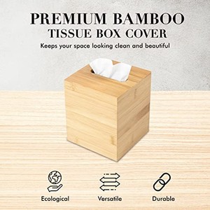 Caja de pañuelos de bambú elegante al por mayor - Diseño minimalista ecológico - Product Image 2