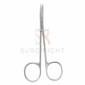 Ciseaux ophtalmiques chirurgicaux Knapp Iris à lame tranchante et à pointe arrondie pour une coupe précise des tissus par SurgiRight - Product Image 4