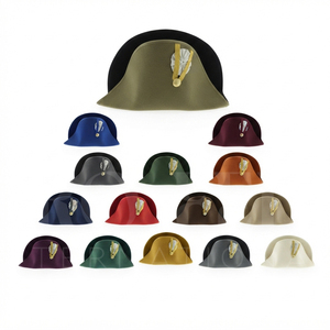 Hot Selling Wool Felt Peak Cap Classic Formal <b>Hat</b> Adjustable Uniform Style Headwear for <b>Men</b> Women Wholesale Comfortable - Product Image 1