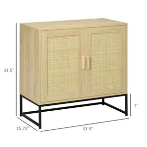Handmade <b>Sideboard</b> Buffet Cabinet Adjustable Shelf Rattan Doors Metal Base for Living Room Bedroom Kitchen Villa Application - Product Image 3