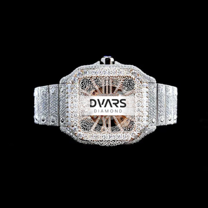 Montre à quartz de luxe unisexe, étanche, avec cadran à aiguilles, bracelet en alliage 20mm 42mm, entièrement sertie de diamants, style hip-hop, haute qualité - Product Image 1