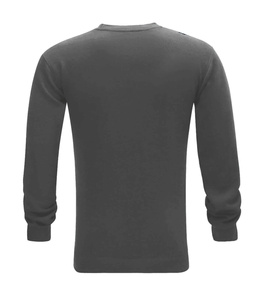Men Solid Polyester/Cotton Crew Neck <b>Pullover</b> Sweatshirt Regular Fit Casual Winter Fleece Embroidered Windproof Long Sleeve - Product Image 2