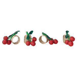 Anillo para servilletas de ratán con forma de cereza roja para una presentación encantadora en mesas de comedor en hogares, cafeterías, restaurantes y eventos especiales, procedente de la India. - Product Image 5