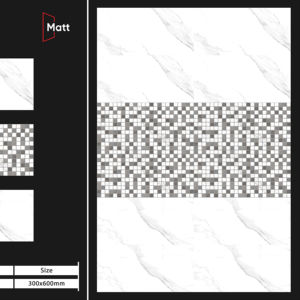 กระเบื้องเซรามิกเนื้อแมตต์คุณภาพพรีเมียม ขนาด 30x60 ซม. ออกแบบมาเพื่อการตกแต่งภายในที่หรูหรา ให้ความแข็งแรงที่เชื่อถือได้และพื้นผิวเรียบเนียนเป็นธรรมชาติ - Product Image 1