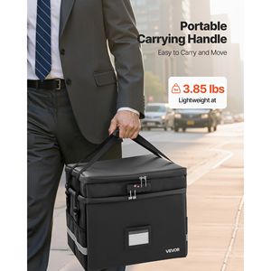 Boîte de rangement portable pour documents, ignifuge, à deux couches, isolée thermiquement jusqu'à 1832°F, étanche et verrouillable - Product Image 5