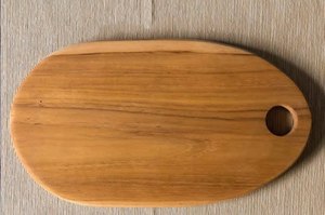 Round Wood Chopping <b>Board</b> With Handle Natural Finish Kitchen Cutting Block - Product Image 6