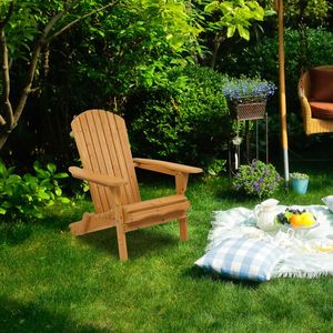 Sedia Pieghevole in Legno Adirondack 54610110 con Finitura Naturale per Giardino, Arredamento Esterno e Uso in Cortile - Product Image 3