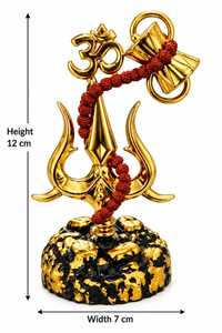 Murti Trishul en résine Mahadev pour la maison, le tableau de bord de la voiture et le bureau - Art religieux pour l'inauguration de la maison, idole du Dieu Shiva, Puja, méditation spirituelle - Product Image 3