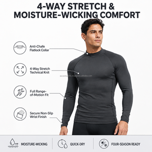 Custom Men <b>Skin</b>-Fit Compression Top High Quality Gym Workout <b>Base</b> <b>Layer</b> Moisture Wicking Performance Wear - Product Image 3