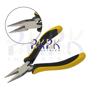 133mm Stainless Steel Chain Nose <b>Plier</b> Smooth Jaws Spring Black Yellow Ergonomic Handles Crimping Circlip Fishing Jewelry OEM - Product Image 1