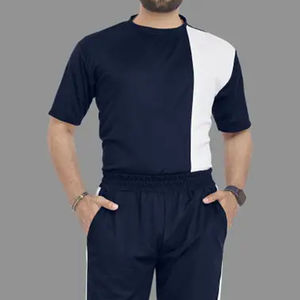Ensemble de survêtement décontracté pour homme, t-shirt à manches courtes et pantalon de survêtement bicolore, style sportif - Product Image 5
