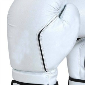 Guantes de Boxeo de Cuero Blanco con Cierre de Cordones en la Muñeca, Transpirables, para Entrenamiento de Adultos - Product Image 5