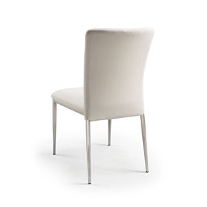 Set di 2 sedie da pranzo contemporanee in morbida similpelle bianca, comode sedie laterali - Product Image 5