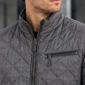 Veste coupe-vent grise à capuche pour homme, fermeture éclair, coupe-vent, respirante, séchage rapide, décontractée, pour l'automne, en polyester, coupe régulière - Product Image 5