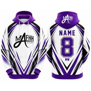 ราคาขายส่ง เสื้อฮู้ดดี้ผ้าระบายอากาศสำหรับผู้ชาย พิมพ์ลายแบบซับลิเมชั่น สวมใส่สบายในชีวิตประจำวัน สีสันสดใส ไม่เป็นขุย ราคาประหยัด โดย MAFHH WEAR - Product Image 6