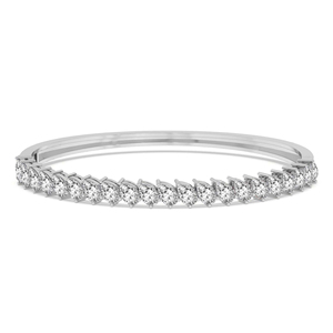 Elegant Design 14k Gold Openable <b>Bangle</b> <b>Bracelet</b> (1 Ct. Tw.) Studded With Pear Cut Cascade Lab Grown Diamond Women Jewelry - Product Image 1