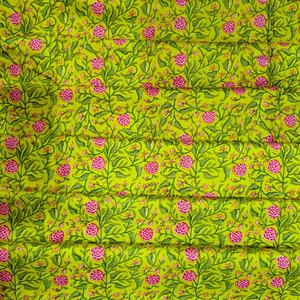 Tissu en coton cardé imprimé bio, écologique et léger, motif palmier rouge, artisanat indien fait main, pour robe de course - Product Image 4