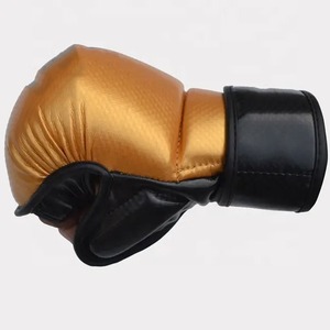 Guantes de MMA de Cuero Blanco con Palma Abierta, Dedos Plegables y Cierre de Velcro para Entrenamiento de Boxeo y Karate - Fabricante Directo - Product Image 2