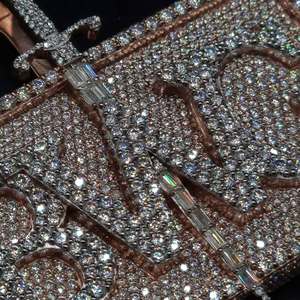 Good Quality Fashionable Moissanite Diamond Pendant 925 <b>Sterling</b> <b>Silver</b> Elegant Jewelry <b>Necklace</b> for Women and Men Bulk Supplier - Product Image 3