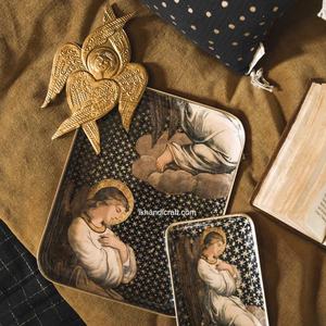 ถาดอลูมิเนียมเคลือบลายตารางสไตล์ยุโรปแบบใหม่ สำหรับเสิร์ฟผลไม้ ของตกแต่งอเนกประสงค์สำหรับงานแต่งงาน รอมฎอน คริสต์มาส - Product Image 4