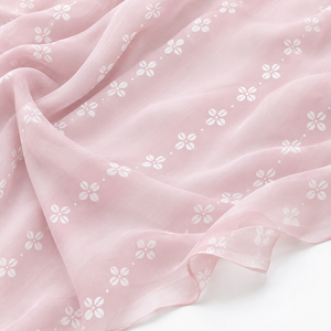 Organic Blush Meadow Chiffon Maxi <b>Dress</b> Blossom Stripe Ruffle Blouse Breeze <b>Kaftan</b> Suit Digital Printed <b>Silk</b>/Cotton - Product Image 1