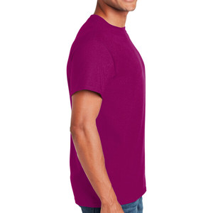 เสื้อยืดถักผ้าฝ้าย 100% สำหรับผู้ชาย ปี 2026 สีเบอร์รี่ พร้อมตัวเลือกขนาดและโลโก้แบรนด์ที่ปรับแต่งได้ - Product Image 4