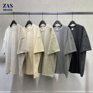 T-shirt Homme Oversize Boxy à Épaules Tombantes en Coton Lourd 100% Tricoté 180 Grammes, Teint Uni, Impression Numérique, Décontracté - Product Image 5