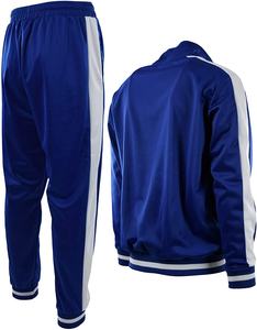 Mens Jogging Tracksuit Slim Fitted high quality Custom Gym wokout running Side Stripe Tracksuit for men - Product Image 3