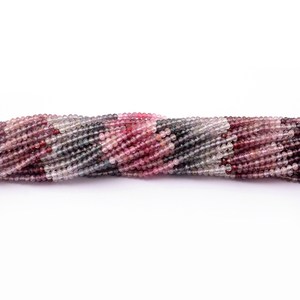 Perles rondes micro-facettées en spinelle naturelle multi-couleurs de qualité AAA+, 3mm-4mm, pierres semi-précieuses en vrac pour la fabrication de bijoux - Product Image 1